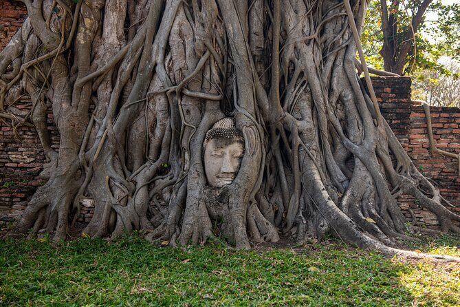 Ayutthaya, Maeklong Railway, Damnoen Saduak Floating Market - Wat Mahathat and the Tree-Root Buddha Photo Moment