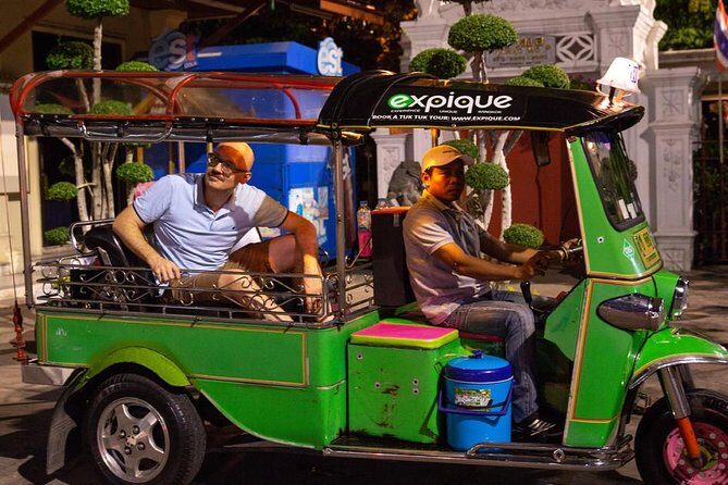 Bangkok by Night Tuk Tuk Tour: Markets, Temples & Food - Wat Pho after dark: lit grounds when the buildings are closed