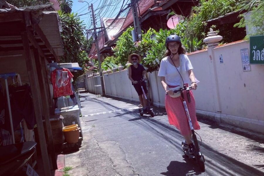 Bangkok : Old City Guided E-Scooter &/or Bike Tour - Rama VIII Bridge and Chao Phraya: the river view you came for