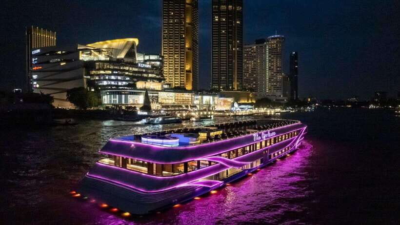 Bangkok: Opulence Luxury Dinner Cruise with Hotel Transfer - Entering the Bangkok river mode: ICONSIAM to the evening skyline