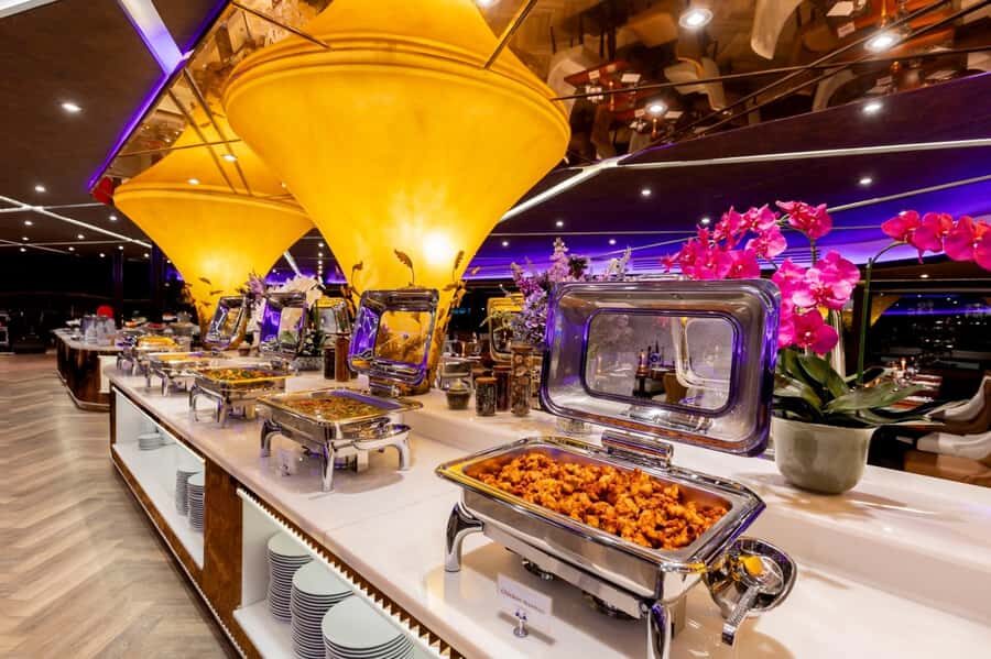 Bangkok: The Opulence Buffet Dinner Cruise with Live Band - Mid-cruise passes: Rama VIII Bridge to River City